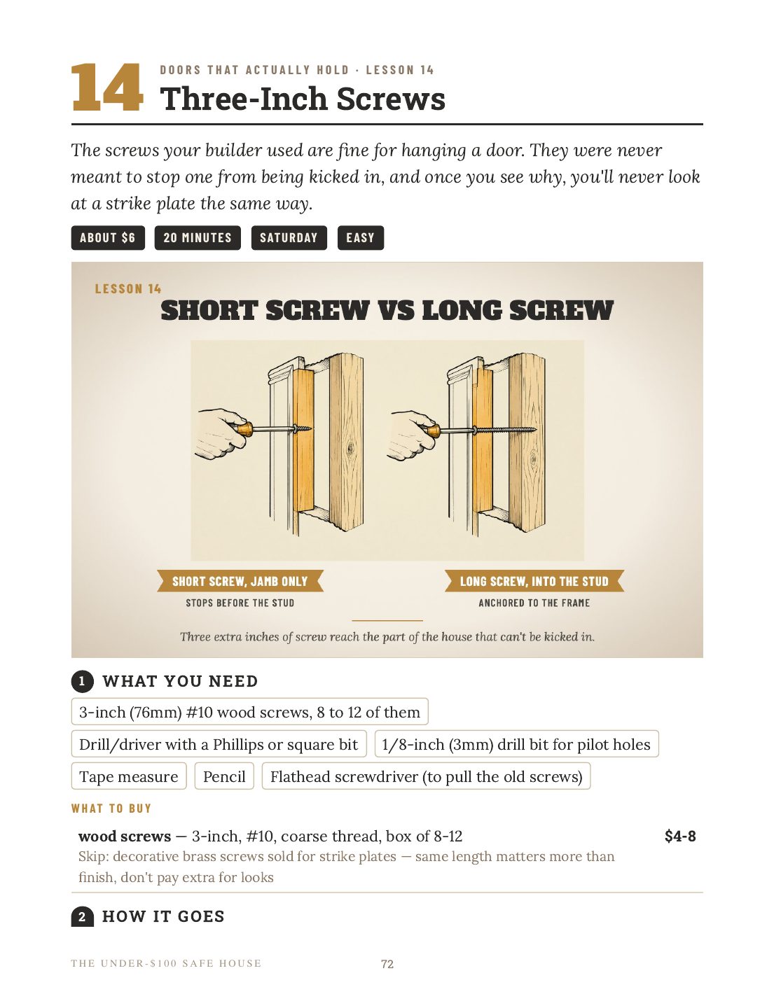 Lesson 14, Three-Inch Screws